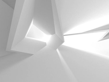 Aydınlatılmış koridor iç tasarımı. Boş Oda İç mimarisi. 3 Boyutlu Hazırlama