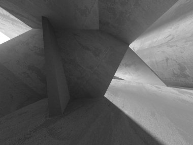 Soyut mimari iç plan. Boş beton oda. 3d hazırlayıcı