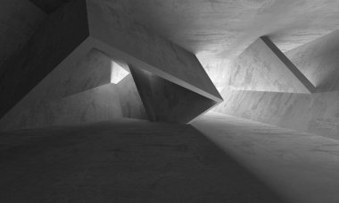 Soyut mimari arka plan. İçi boş beton döşeme. 3d hazırlayıcı