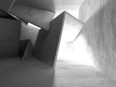 Soyut mimari arka plan. İçi boş beton döşeme. 3d hazırlayıcı