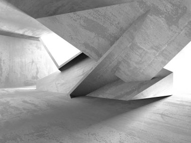 Soyut mimari arka plan. İçi boş beton döşeme. 3d hazırlayıcı