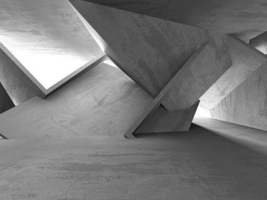 Soyut mimari arka plan. İçi boş beton döşeme. 3d hazırlayıcı