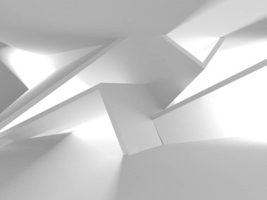 Aydınlatılmış koridor iç tasarımı. Boş Oda İç mimarisi. 3 Boyutlu Hazırlama