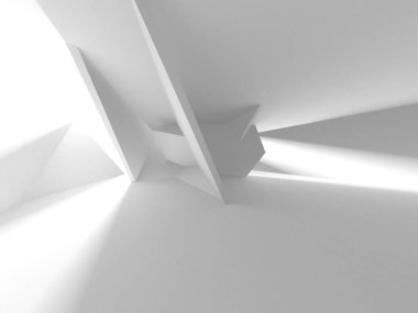 Aydınlatılmış koridor iç tasarımı. Boş Oda İç mimarisi. 3 Boyutlu Hazırlama