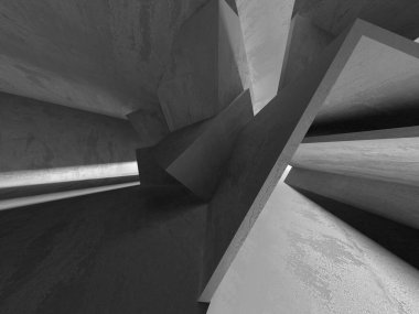 Soyut mimari arka plan. İçi boş beton döşeme. 3d hazırlayıcı