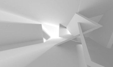 Aydınlatılmış koridor iç tasarımı. Boş Oda İç mimarisi. 3 Boyutlu Hazırlama