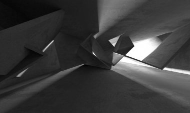 Soyut mimari arka plan. İçi boş beton döşeme. 3d hazırlayıcı