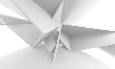 Beyaz Modern Arkaplan. Soyut Bina Konsepti. 3d Hazırlama