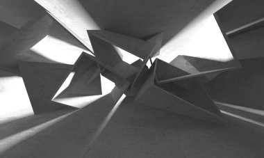 Soyut mimari arka plan. İçi boş beton döşeme. 3d hazırlayıcı