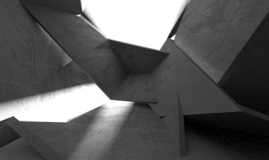 Soyut mimari iç plan. Boş beton oda. 3d hazırlayıcı