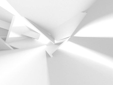 Aydınlatılmış koridor iç tasarımı. Boş Oda İç mimarisi. 3 Boyutlu Hazırlama