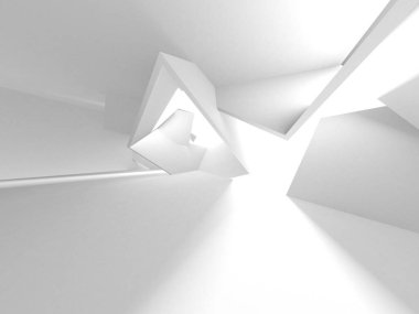 Aydınlatılmış koridor iç tasarımı. Boş Oda İç mimarisi. 3 Boyutlu Hazırlama