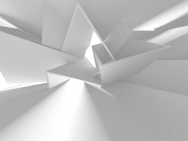 Beyaz Modern Arkaplan. Soyut Bina Konsepti. 3d Hazırlama