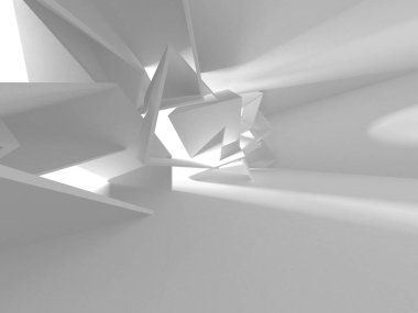 Beyaz Modern Arkaplan. Soyut Bina Konsepti. 3d Hazırlama