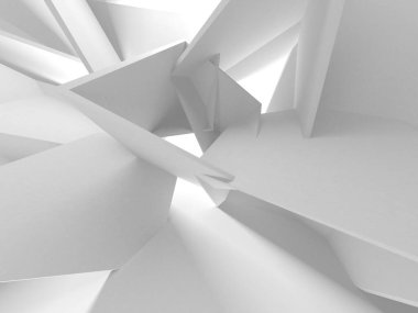 Beyaz Modern Arkaplan. Soyut Bina Konsepti. 3d Hazırlama