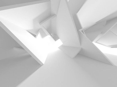 Beyaz Modern Arkaplan. Soyut Bina Konsepti. 3d Hazırlama