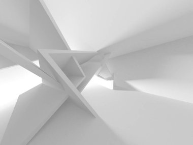 Aydınlatılmış koridor iç tasarımı. Boş Oda İç mimarisi. 3 Boyutlu Hazırlama