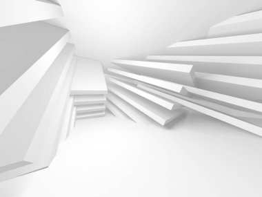 Beyaz Modern Arkaplan. Soyut Bina Konsepti. 3d Hazırlama