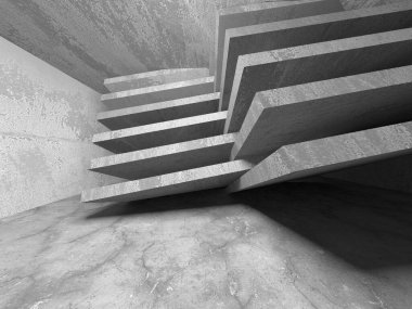 Soyut mimari arka plan. İçi boş beton döşeme. 3d hazırlayıcı