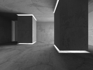 Soyut mimari arka plan. İçi boş beton döşeme. 3d hazırlayıcı