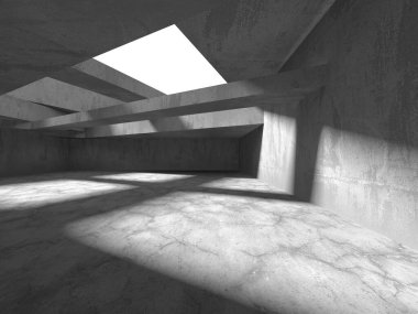 Soyut mimari iç plan. Boş beton oda. 3d hazırlayıcı