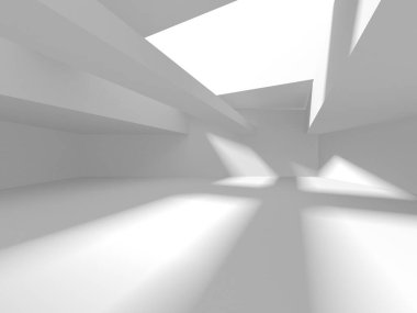 Aydınlatılmış koridor iç tasarımı. Boş Oda İç mimarisi. 3 Boyutlu Hazırlama