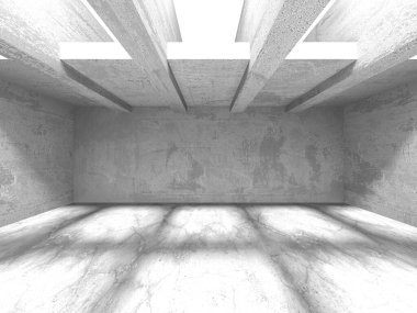 Soyut mimari iç plan. Boş beton oda. 3d hazırlayıcı