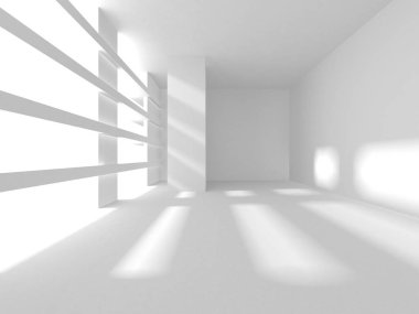 Beyaz Modern Arkaplan. Soyut Bina Konsepti. 3d Hazırlama