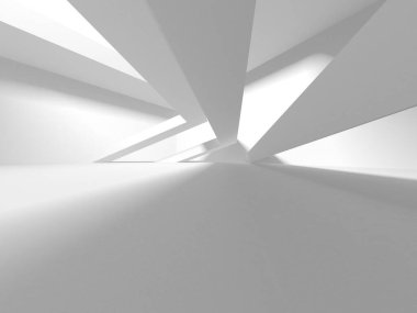 Beyaz Modern Arkaplan. Soyut Bina Konsepti. 3d Hazırlama