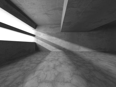 Soyut mimari iç plan. Boş beton oda. 3d hazırlayıcı