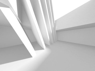 Beyaz Modern Arkaplan. Soyut Bina Konsepti. 3d Hazırlama