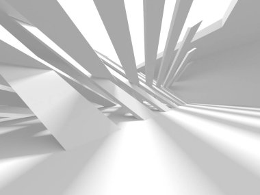 Beyaz Modern Arkaplan. Soyut Bina Konsepti. 3d Hazırlama