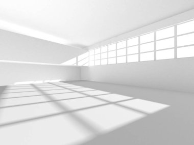 Beyaz Modern Arkaplan. Soyut Bina Konsepti. 3d Hazırlama