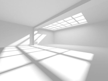 Beyaz Modern Arkaplan. Soyut Bina Konsepti. 3d Hazırlama