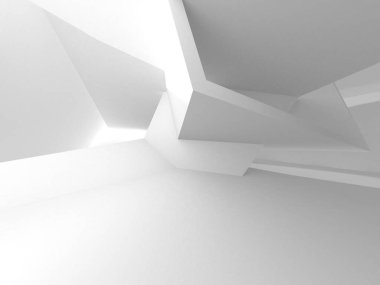Soyut Beyaz Mimari Tasarım Konsepti. 3d Görüntüleme