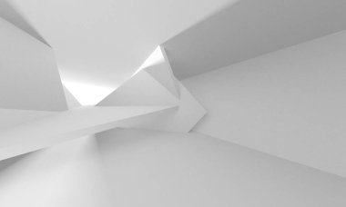 Soyut Beyaz Mimari Tasarım Konsepti. 3d Görüntüleme