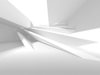 Soyut Beyaz Mimari Tasarım Konsepti. 3d Görüntüleme