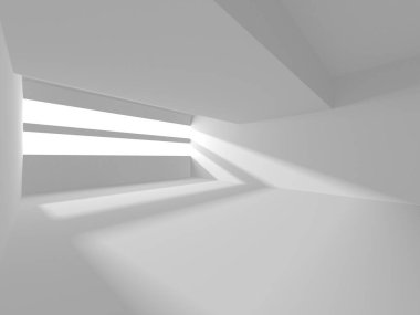 Soyut Beyaz Mimari Tasarım Konsepti. 3d Görüntüleme