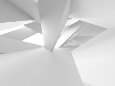 Soyut Beyaz Mimari Tasarım Konsepti. 3d Görüntüleme