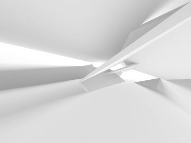 Soyut Beyaz Mimari Tasarım Konsepti. 3d Görüntüleme