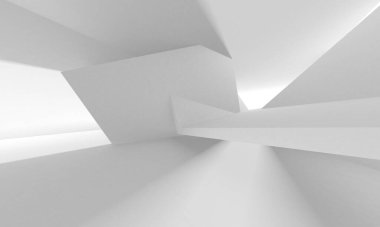 Soyut Beyaz Mimari Tasarım Konsepti. 3d Görüntüleme