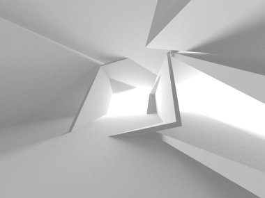 Soyut Beyaz Mimari Tasarım Konsepti. 3d Görüntüleme