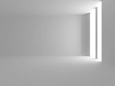 Soyut Beyaz Mimari Tasarım Konsepti. 3d Görüntüleme