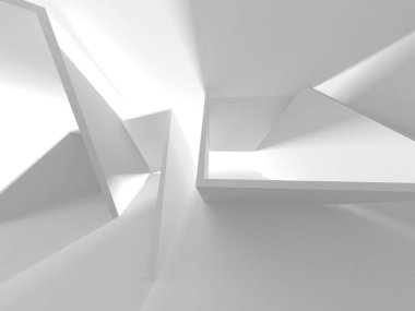 Soyut Beyaz Mimari Tasarım Konsepti. 3d Görüntüleme