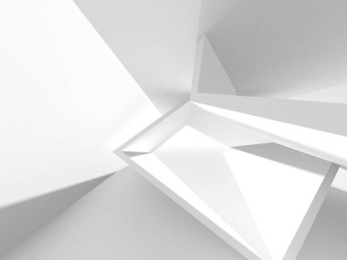 Soyut Beyaz Mimari Tasarım Konsepti. 3d Görüntüleme