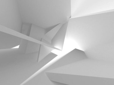 Soyut Beyaz Mimari Tasarım Konsepti. 3d Görüntüleme
