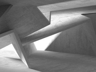 Dark Beton Duvar Mimarisi. Boş Oda. 3d Görüntüleme