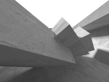 Dark Beton Duvar Mimarisi. Boş Oda. 3d Görüntüleme