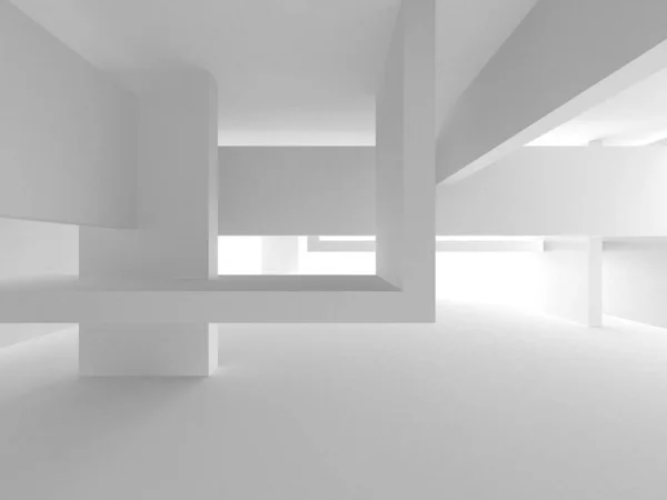 Fundo Moderno Branco Conceito Construção Abstrato Render — Fotografia de Stock