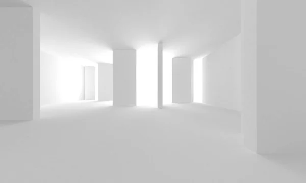 Fundo Moderno Branco Conceito Construção Abstrato Render — Fotografia de Stock